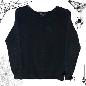 Black Quilted Gothic Sweater 🖤🥀🦇🕷️🕸️